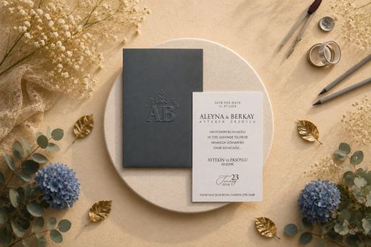 Antrasit Kabartma Monogram