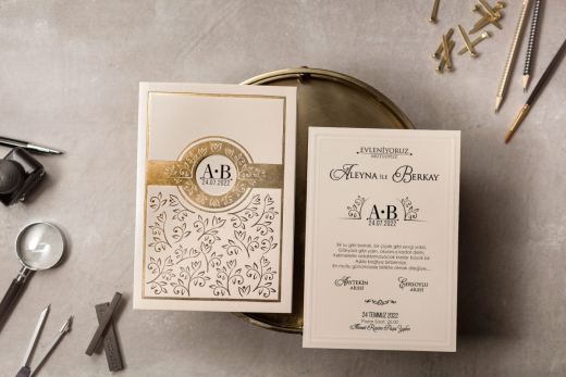 Krem Altın Lazer Monogram