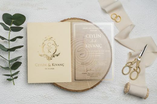 Bej Odun Altın Monogram