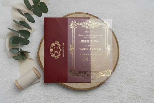 Bordo Altın Akrilik